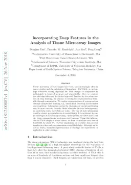 Incorporating Deep Features in the Analysis of Tissue Microarray Images