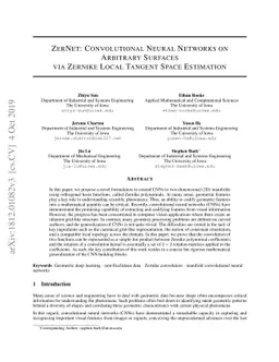 ZerNet: Convolutional Neural Networks on Arbitrary Surfaces via Zernike
  Local Tangent Space Estimation