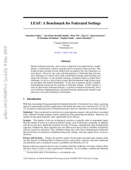 LEAF: A Benchmark for Federated Settings