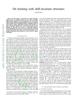 On learning with shift-invariant structures