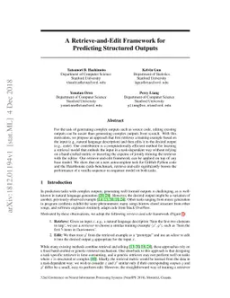 A Retrieve-and-Edit Framework for Predicting Structured Outputs
