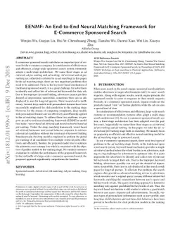 EENMF: An End-to-End Neural Matching Framework for E-Commerce Sponsored
  Search