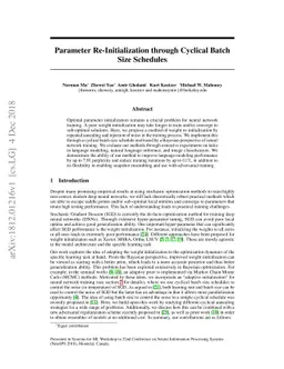 Parameter Re-Initialization through Cyclical Batch Size Schedules