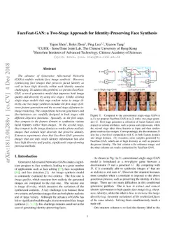FaceFeat-GAN: a Two-Stage Approach for Identity-Preserving Face
  Synthesis