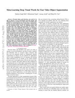 Meta Learning Deep Visual Words for Fast Video Object Segmentation