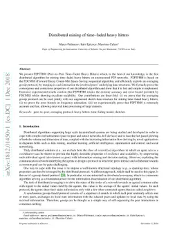 Distributed mining of time--faded heavy hitters