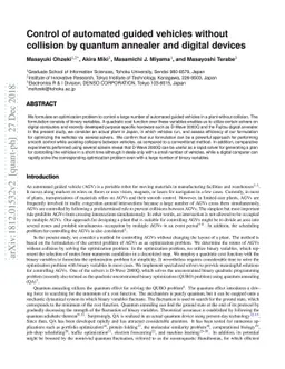 Control of automated guided vehicles without collision by quantum
  annealer and digital devices