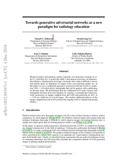 Towards generative adversarial networks as a new paradigm for radiology
  education