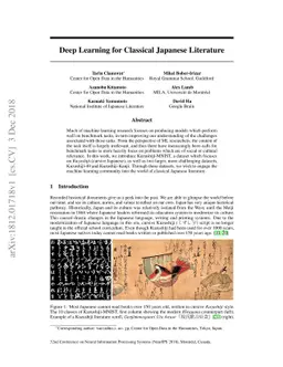 Deep Learning for Classical Japanese Literature