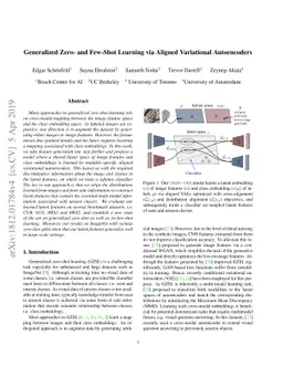 Generalized Zero- and Few-Shot Learning via Aligned Variational
  Autoencoders