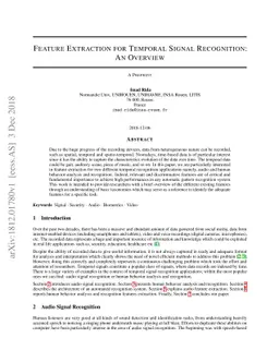 Feature Extraction for Temporal Signal Recognition: An Overview