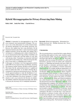 Hybrid Microaggregation for Privacy-Preserving Data Mining