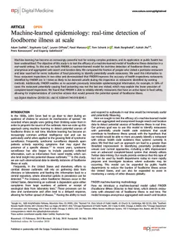 Machine-learned epidemiology: real-time detection of foodborne illness
  at scale