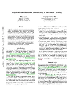 Regularized Ensembles and Transferability in Adversarial Learning