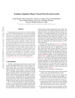 Training Competitive Binary Neural Networks from Scratch