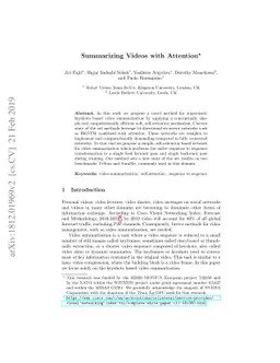 Summarizing Videos with Attention