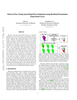 Point-to-Pose Voting based Hand Pose Estimation using Residual
  Permutation Equivariant Layer