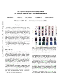 An Unpaired Shape Transforming Method for Image Translation and
  Cross-Domain Retrieval