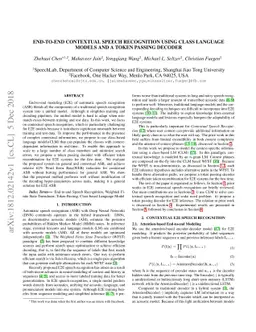 End-to-end contextual speech recognition using class language models and
  a token passing decoder
