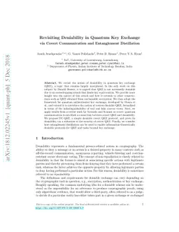 Revisiting Deniability in Quantum Key Exchange via Covert Communication
  and Entanglement Distillation