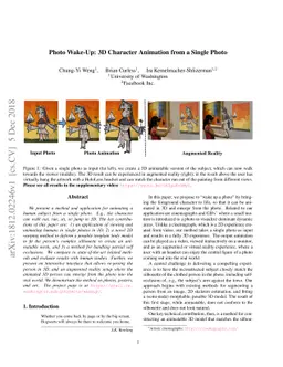 Photo Wake-Up: 3D Character Animation from a Single Photo