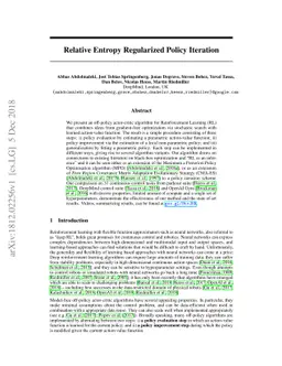 Relative Entropy Regularized Policy Iteration