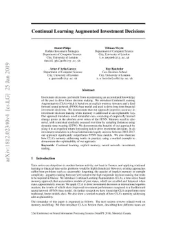 Continual Learning Augmented Investment Decisions
