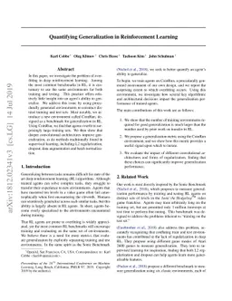 Quantifying Generalization in Reinforcement Learning