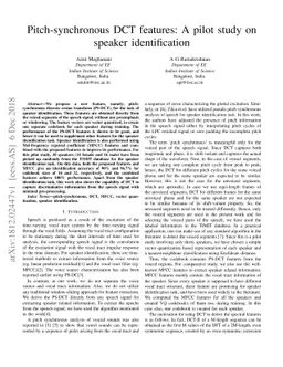Pitch-synchronous DCT features: A pilot study on speaker identification