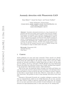 Anomaly detection with Wasserstein GAN