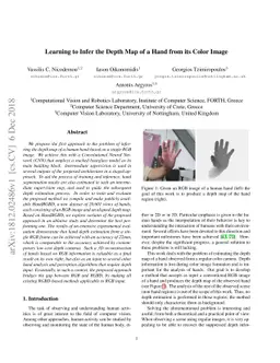 Learning to Infer the Depth Map of a Hand from its Color Image