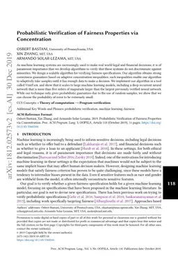 Probabilistic Verification of Fairness Properties via Concentration