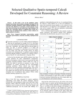 Selected Qualitative Spatio-temporal Calculi Developed for Constraint
  Reasoning: A Review