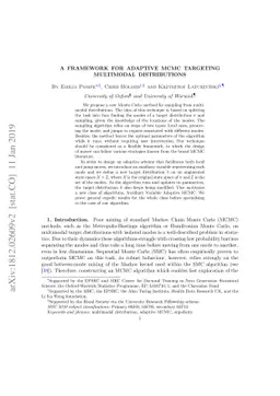 A Framework for Adaptive MCMC Targeting Multimodal Distributions