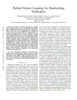 Hybrid Feature Learning for Handwriting Verification