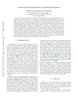 Coarse-Graining Auto-Encoders for Molecular Dynamics