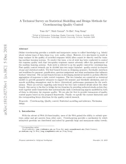 A Technical Survey on Statistical Modelling and Design Methods for
  Crowdsourcing Quality Control