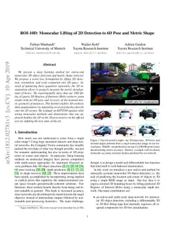 ROI-10D: Monocular Lifting of 2D Detection to 6D Pose and Metric Shape