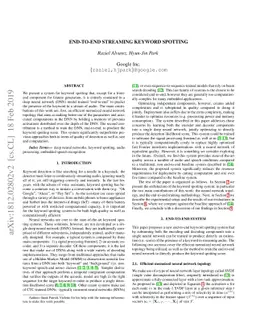 End-to-End Streaming Keyword Spotting