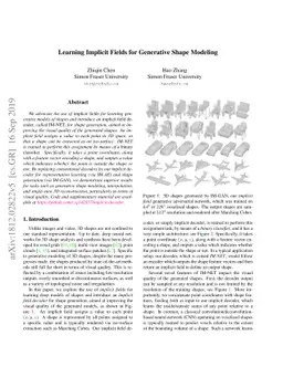 Learning Implicit Fields for Generative Shape Modeling