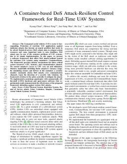 A Container-based DoS Attack-Resilient Control Framework for Real-Time
  UAV Systems
