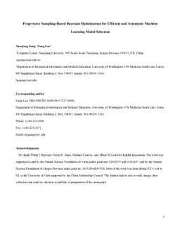 Progressive Sampling-Based Bayesian Optimization for Efficient and
  Automatic Machine Learning Model Selection
