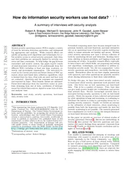 How do information security workers use host data? A summary of
  interviews with security analysts