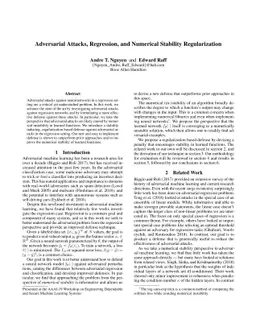Adversarial Attacks, Regression, and Numerical Stability Regularization