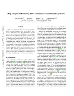 Deep Energies for Estimating Three-Dimensional Facial Pose and
  Expression