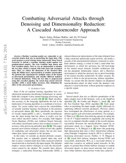 Combatting Adversarial Attacks through Denoising and Dimensionality
  Reduction: A Cascaded Autoencoder Approach