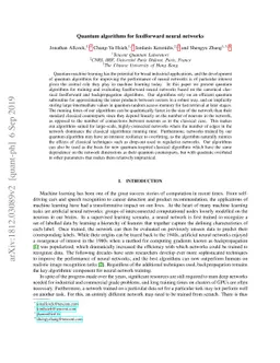 Quantum algorithms for feedforward neural networks