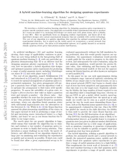A hybrid machine-learning algorithm for designing quantum experiments