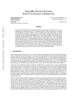 Deep-RBF Networks Revisited: Robust Classification with Rejection