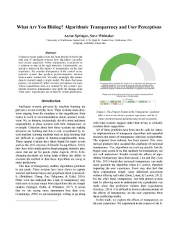 What Are You Hiding? Algorithmic Transparency and User Perceptions